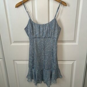 Hello Molly Light Blue Floral Sleeveless Mini Dress Size 4